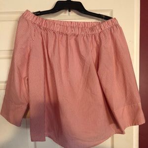 Stripes off shoulder blouse